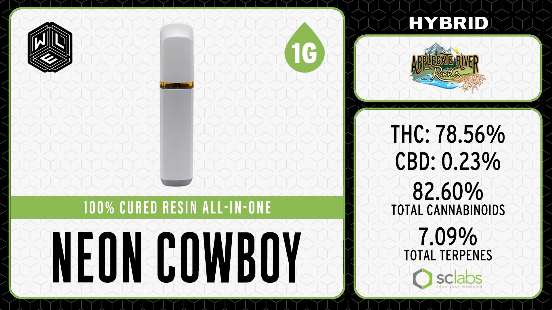 White Label Extracts - WLE | Neon Cowboy | All-In-One Cured Resin Cartridge (1g) Hybrid - 1