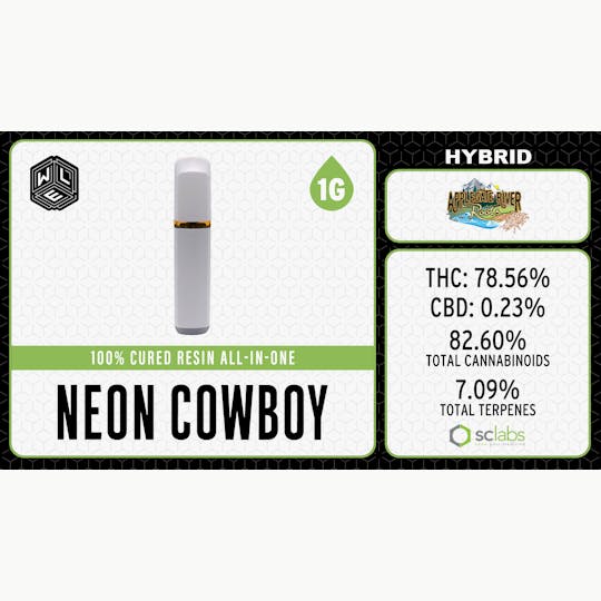 White Label Extracts - WLE | Neon Cowboy | All-In-One Cured Resin Cartridge (1g) Hybrid - 1