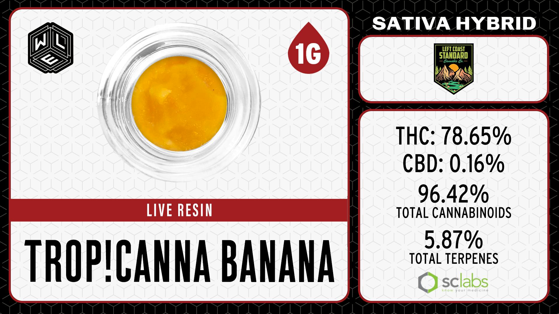 White Label Extracts - WLE | Tropicanna Banana | Live Resin Sugar Sauce (1g) Sativa Hybrid - 1