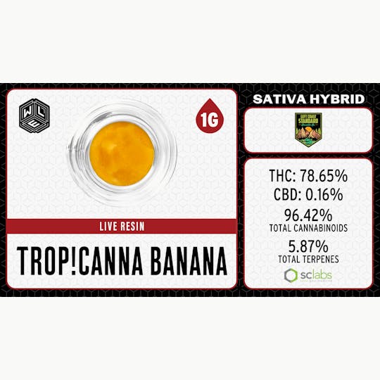 White Label Extracts - WLE | Tropicanna Banana | Live Resin Sugar Sauce (1g) Sativa Hybrid - 1