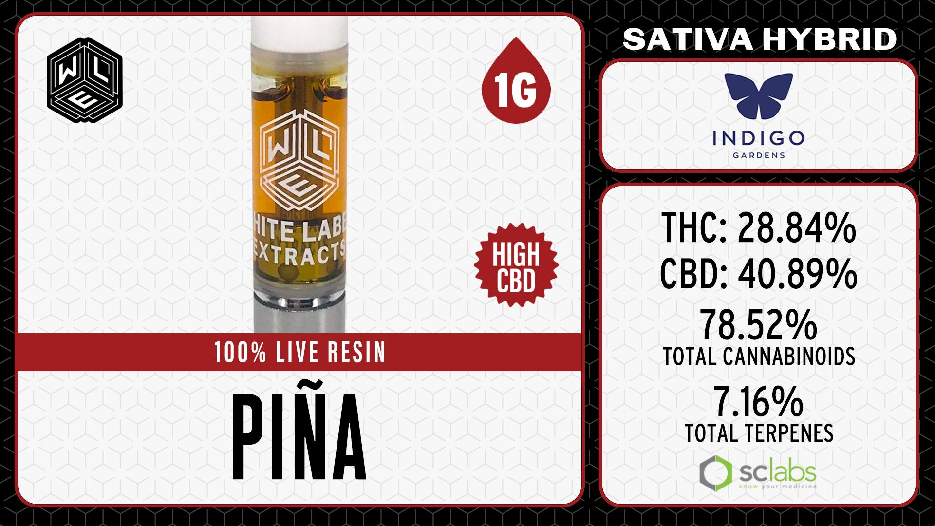 White Label Extracts - WLE | Piña | Live Resin Cartridge (1g) Sativa Hybrid - 1