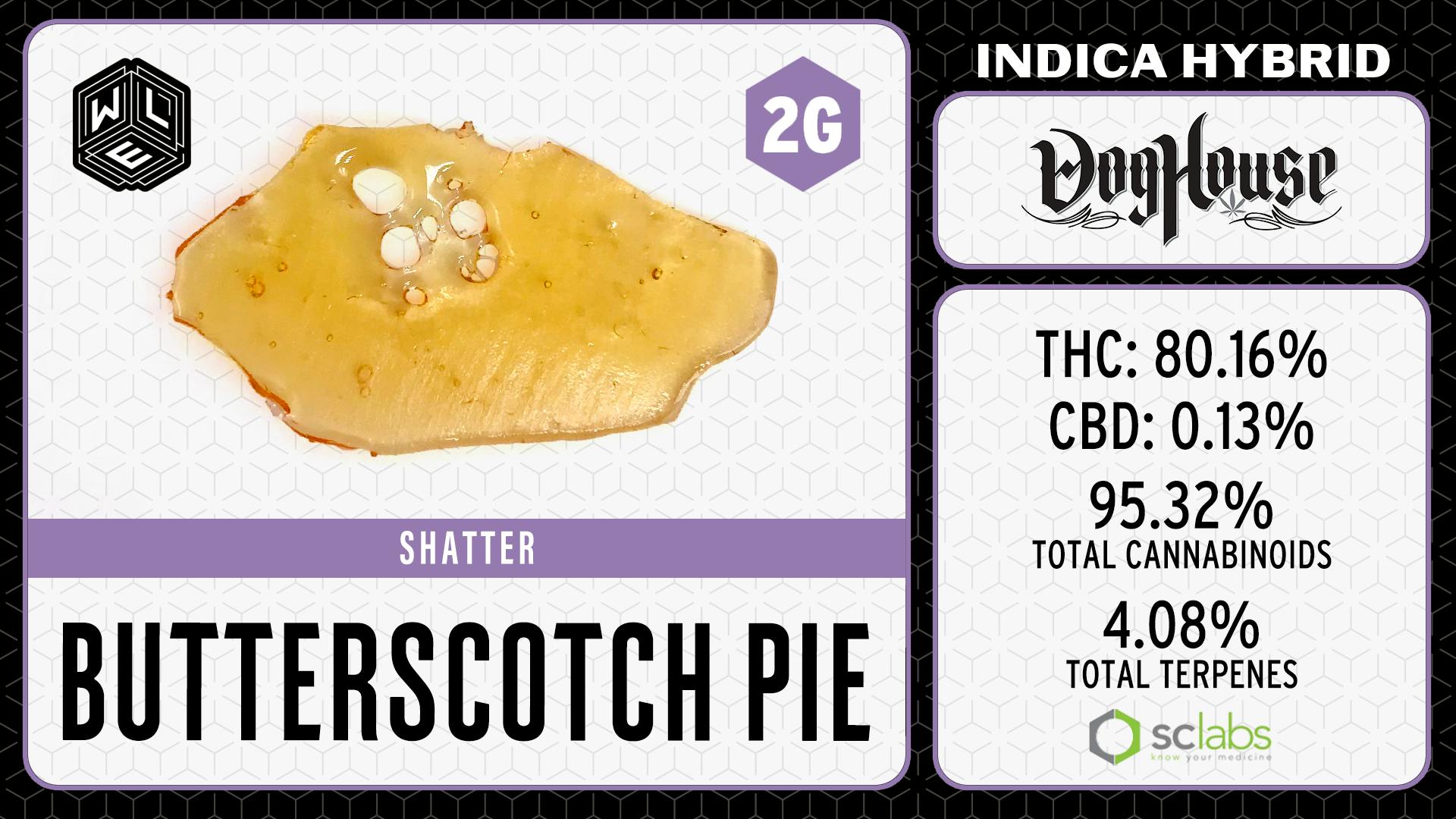 White Label Extracts - WLE | Butterscotch Pie | Shatter (2g) Indica Hybrid - 1