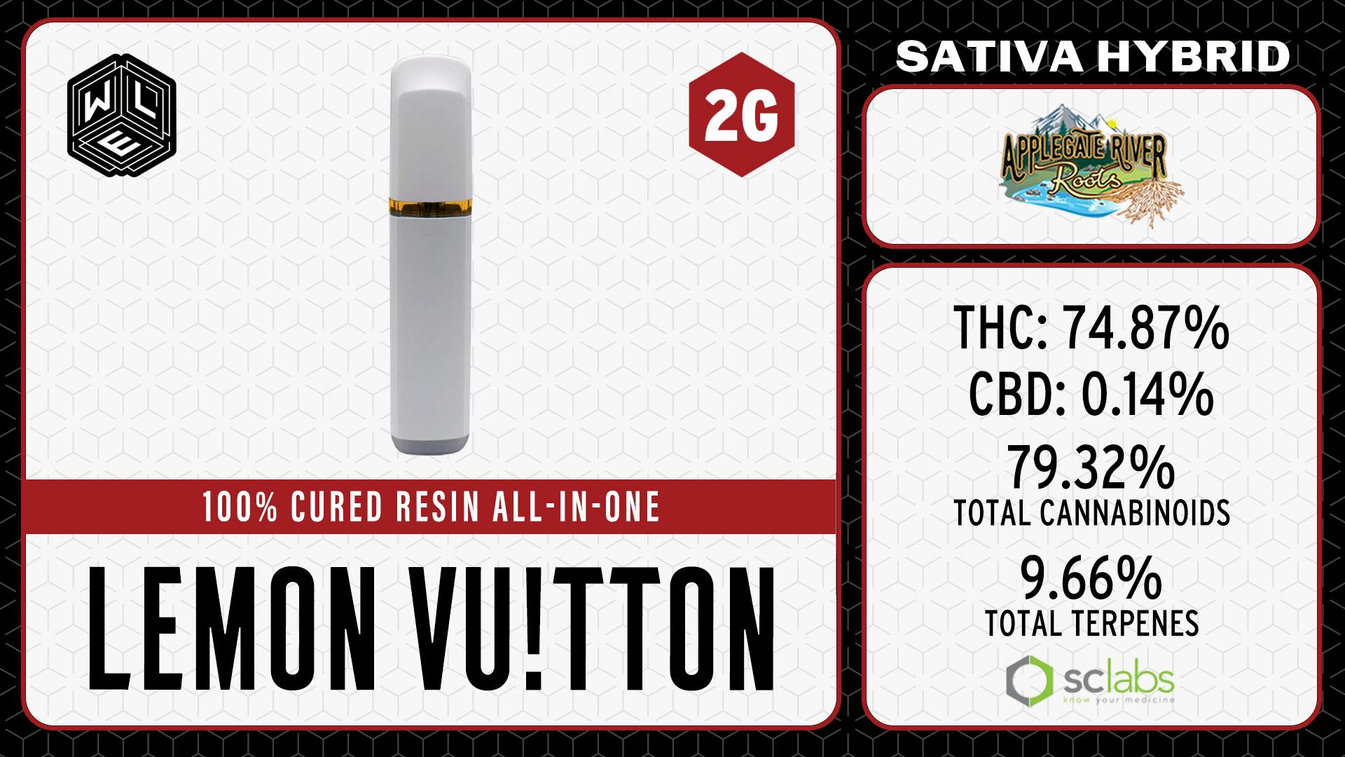 White Label Extracts - WLE | Lemon Vuitton | All-In-One Cured Resin Cartridge (2g) Sativa Hybrid - 1