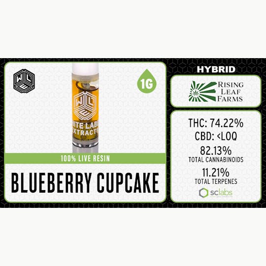 White Label Extracts - WLE | Blueberry Cupcake | Live Resin Cartridge (1g) Hybrid - 1