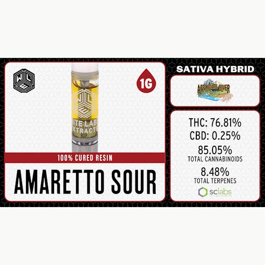 White Label Extracts - WLE | Amaretto Sour | Cured Resin Cartridge (1g) Sativa Hybrid - 1