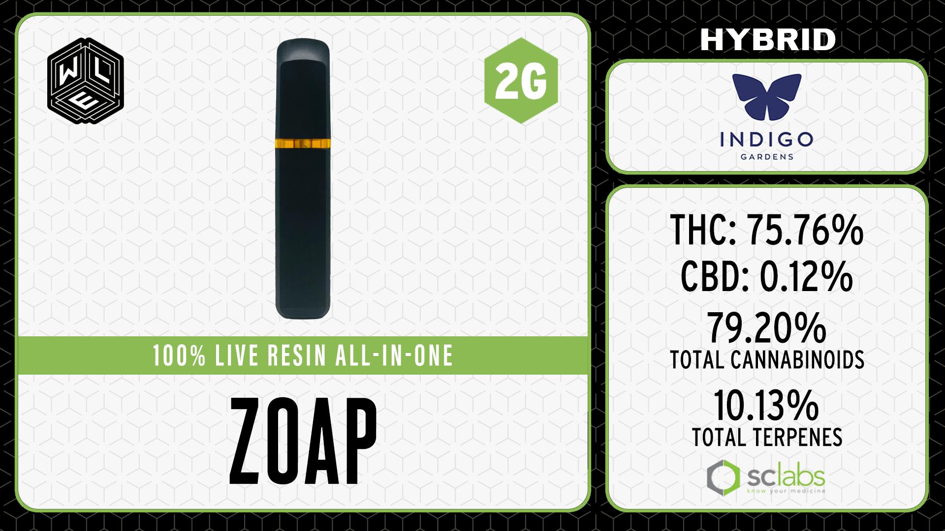 White Label Extracts - WLE | Zoap | All-In-One Live Resin Cartridge (2g) Hybrid - 1