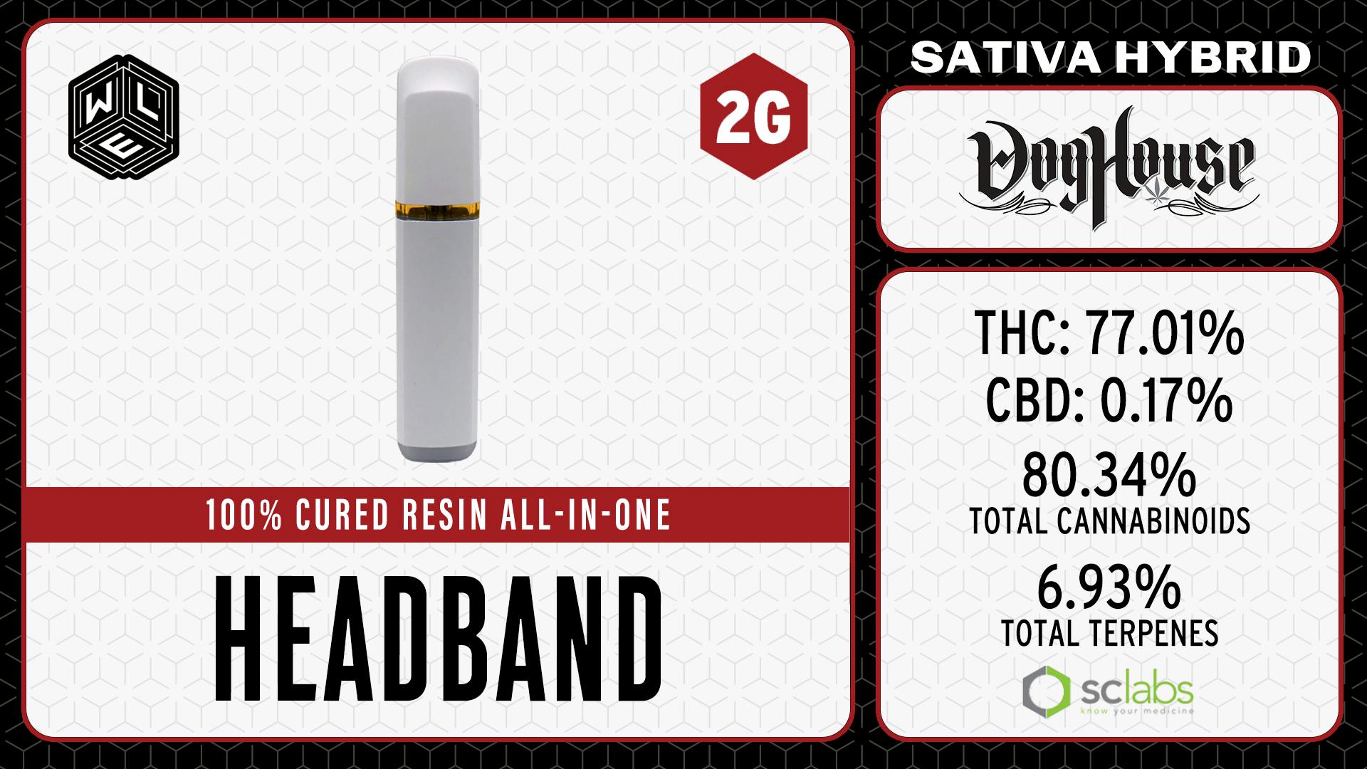 White Label Extracts - WLE | Headband | All-In-One Cured Resin Cartridge (1g) Sativa Hybrid - 1