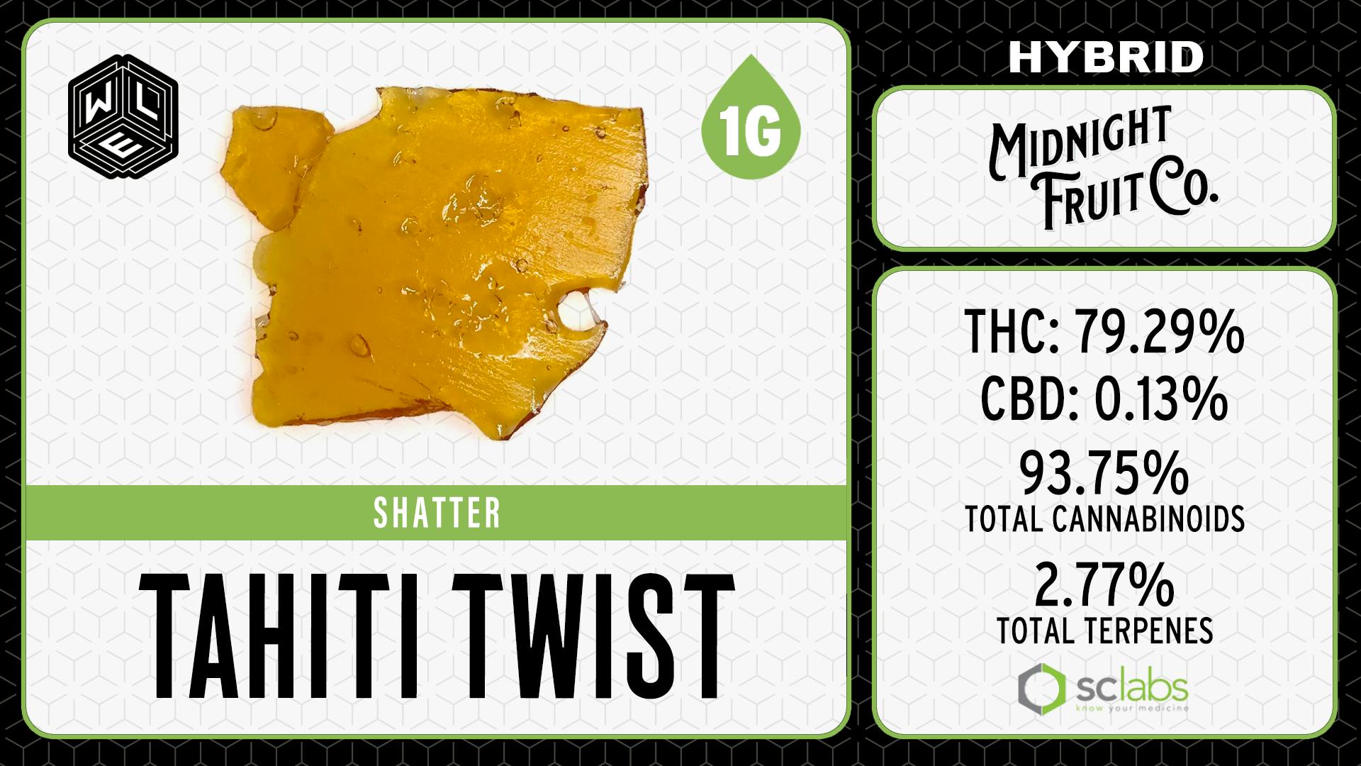 White Label Extracts - WLE | Tahiti Twist TR | Shatter (1g) - 1