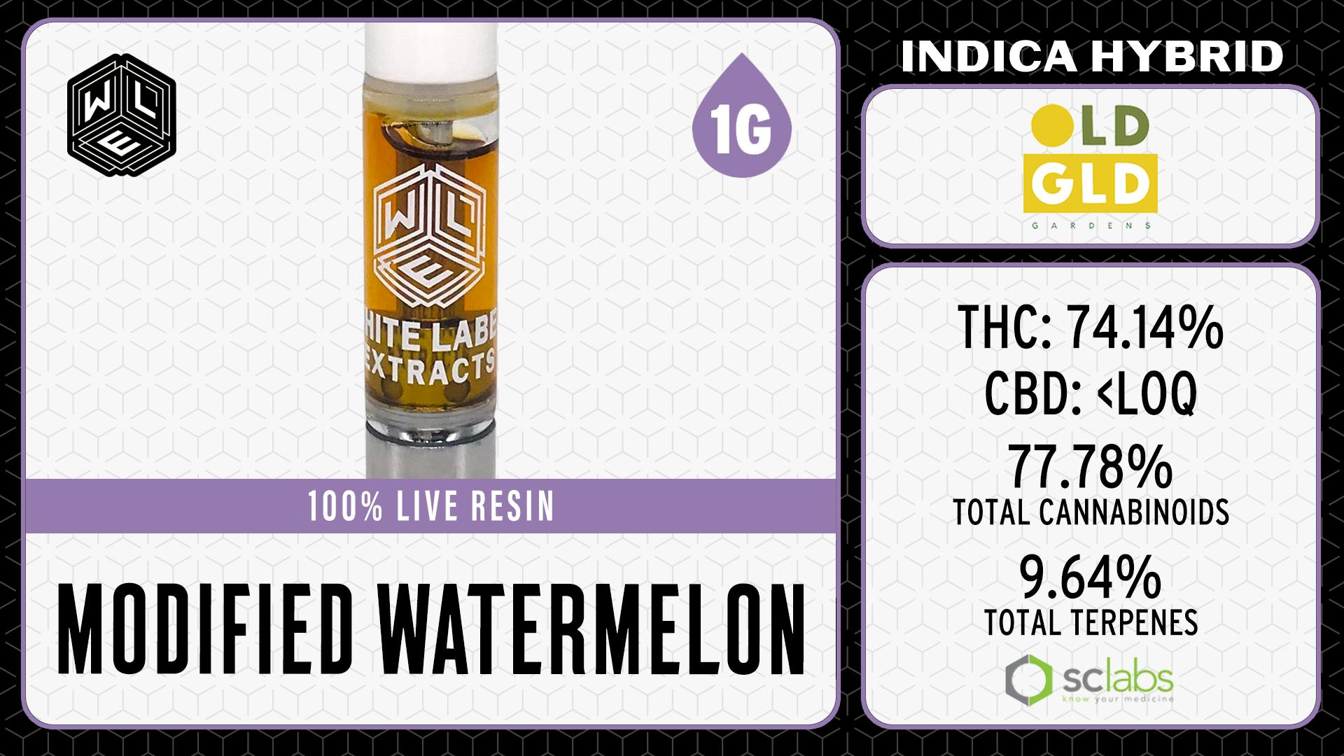 White Label Extracts - WLE | Modified Watermelon | Live Resin Cartridge (1g) Indica Hybrid - 1