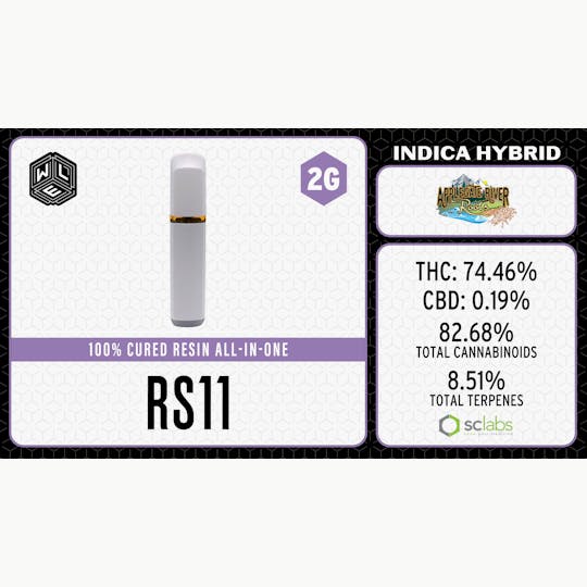 White Label Extracts - WLE | RS11 | All-In-One Cured Resin Cartridge (2g) Indica Hybrid - 1