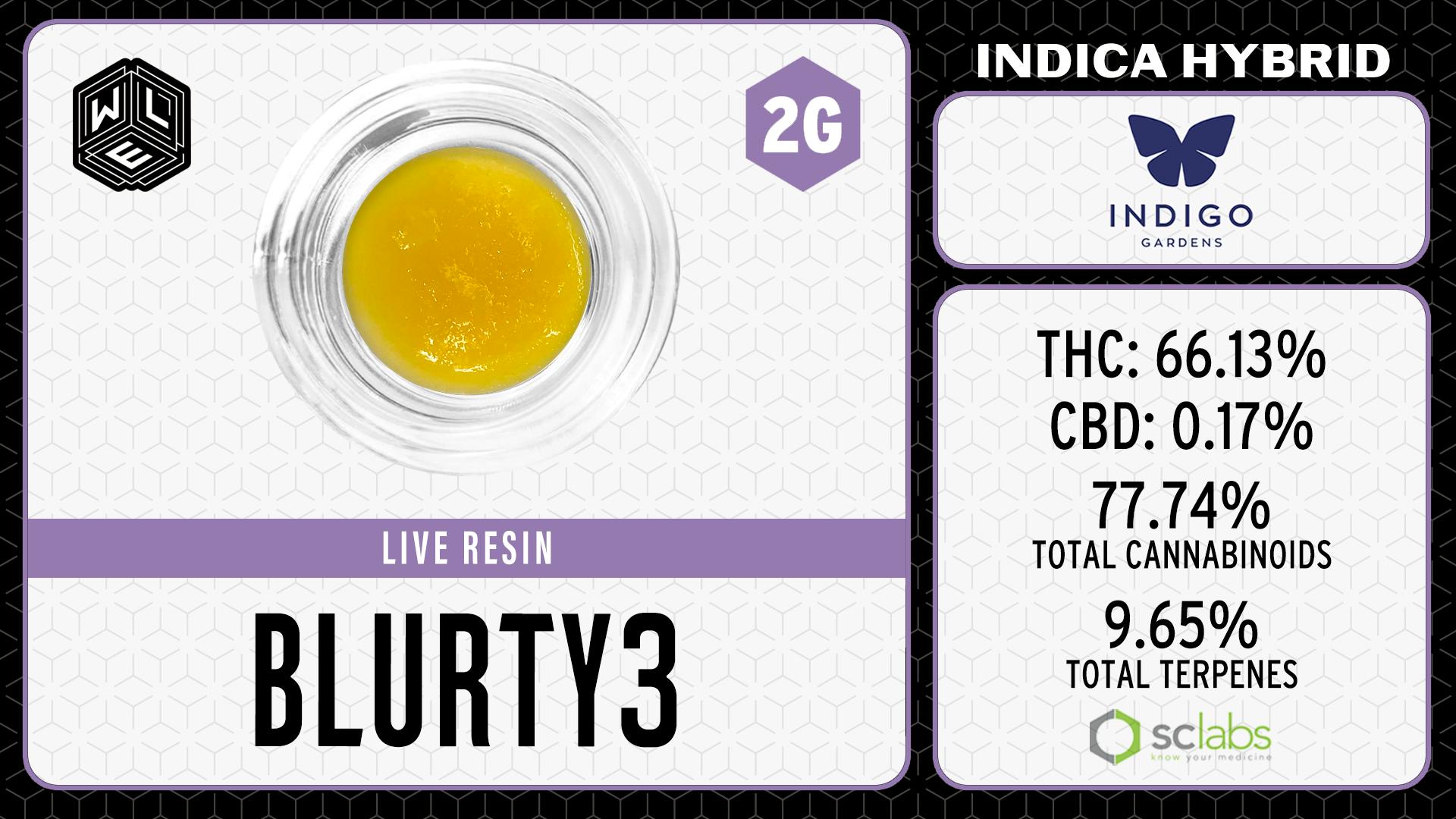 White Label Extracts - WLE | Blurty3 | Live Resin Sugar Sauce (2g) Indica Hybrid - 1