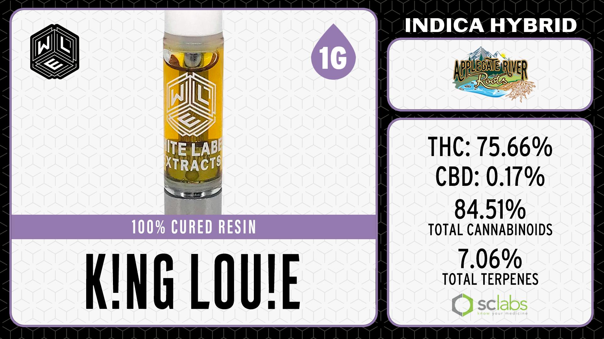 White Label Extracts - WLE | King Louie | Cured Resin Cartridge (1g) Indica Hybrid - 1
