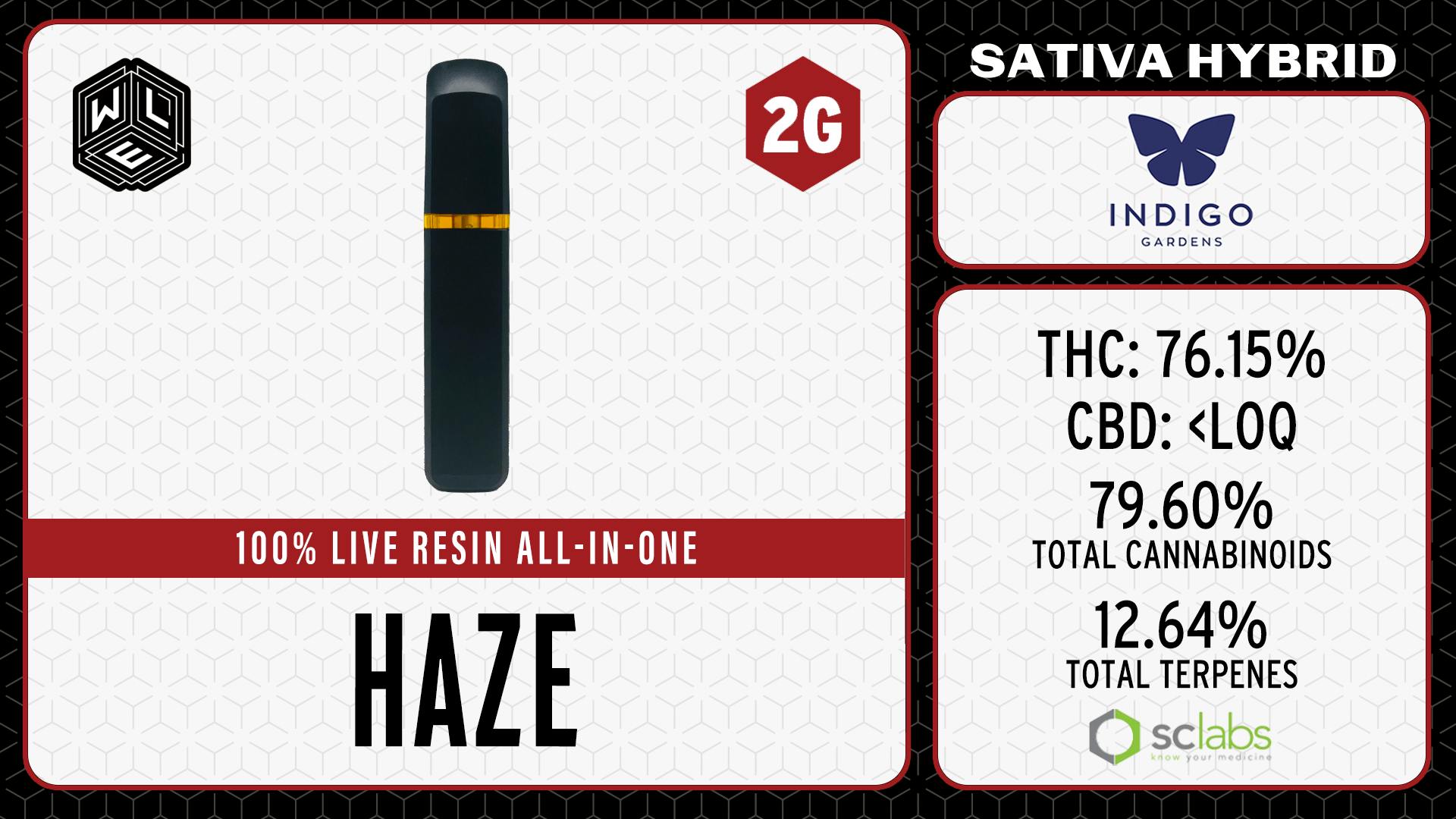 White Label Extracts - WLE | Haze | All-In-One Live Resin Cartridge (2g) Sativa Hybrid - 1