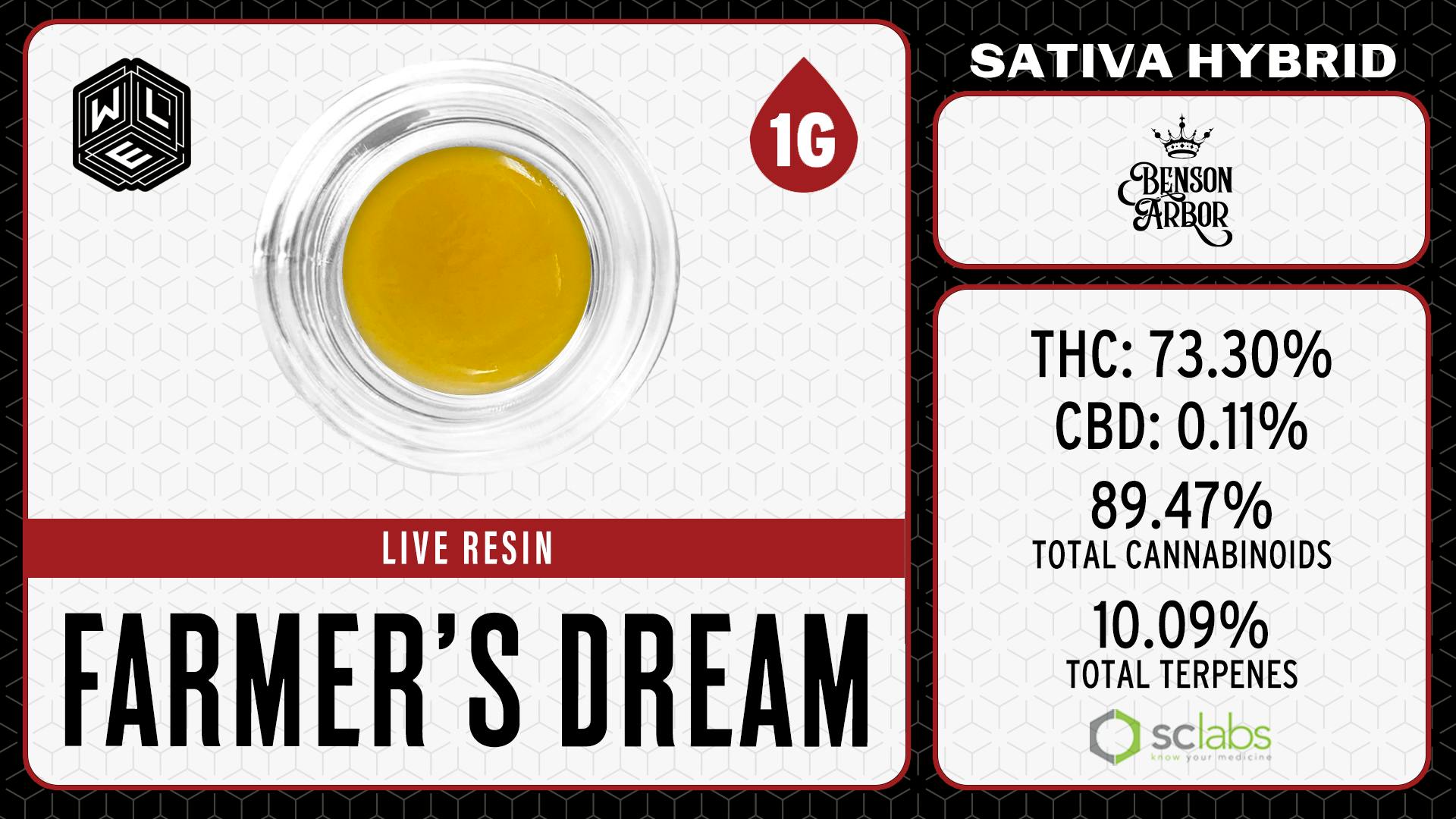 White Label Extracts - WLE | Farmer's Dream | Live Resin Sugar Sauce (1g) Sativa Hybrid - 1