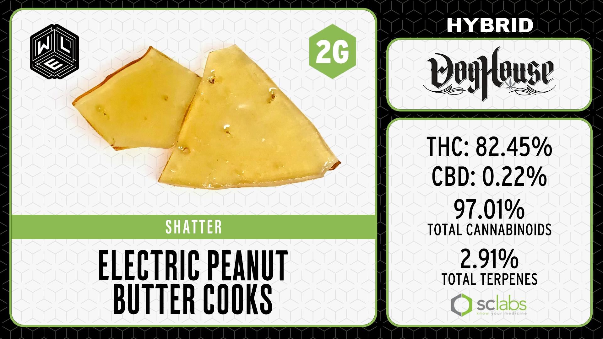 White Label Extracts - WLE | Electric Peanut Butter Cookies | Shatter (2g) Hybrid - 1