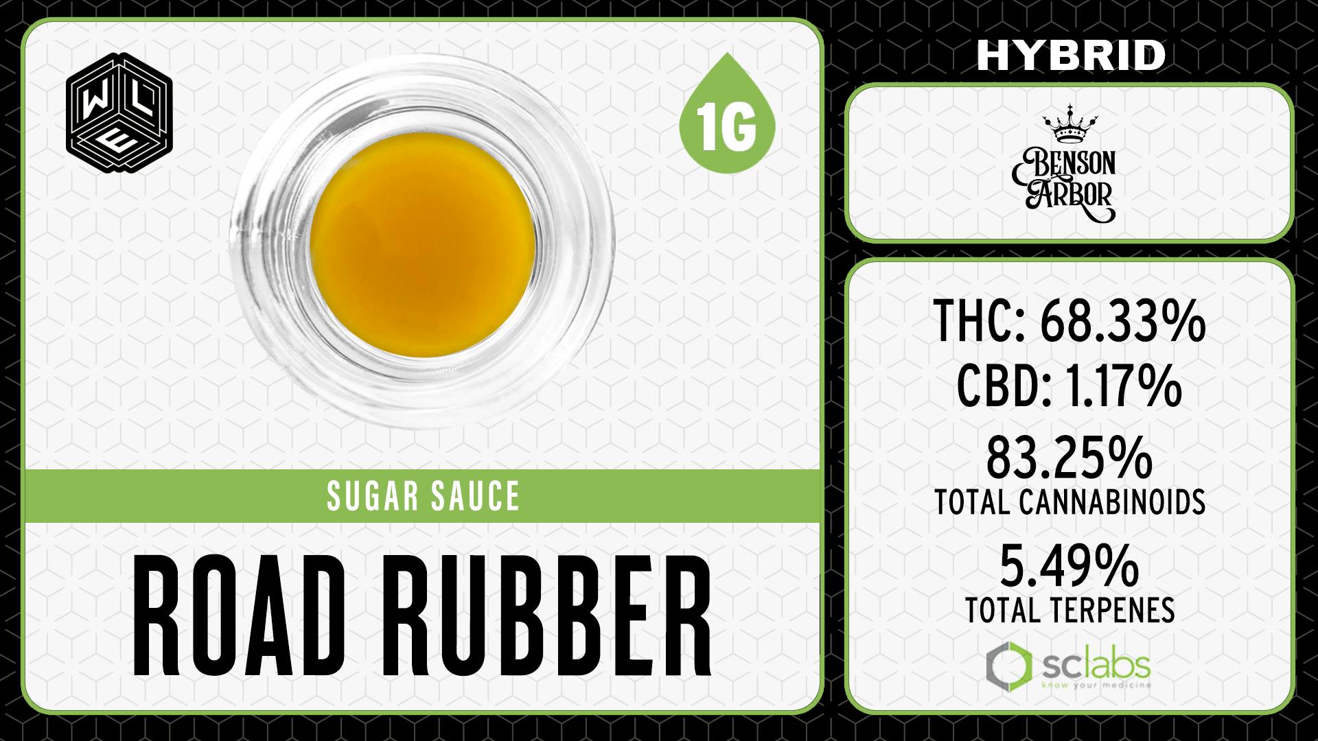 White Label Extracts - WLE | Road Rubber | Cured Resin Sugar Sauce (1g) Hybrid - 1