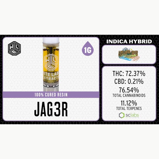 White Label Extracts - WLE | Jager | Cured Resin Cartridge (1g) Indica Hybrid - 1