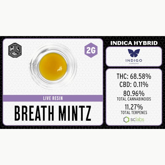 White Label Extracts - WLE | Breath Mintz | Live Resin Sugar Sauce (2g) Indica Hybrid - 1