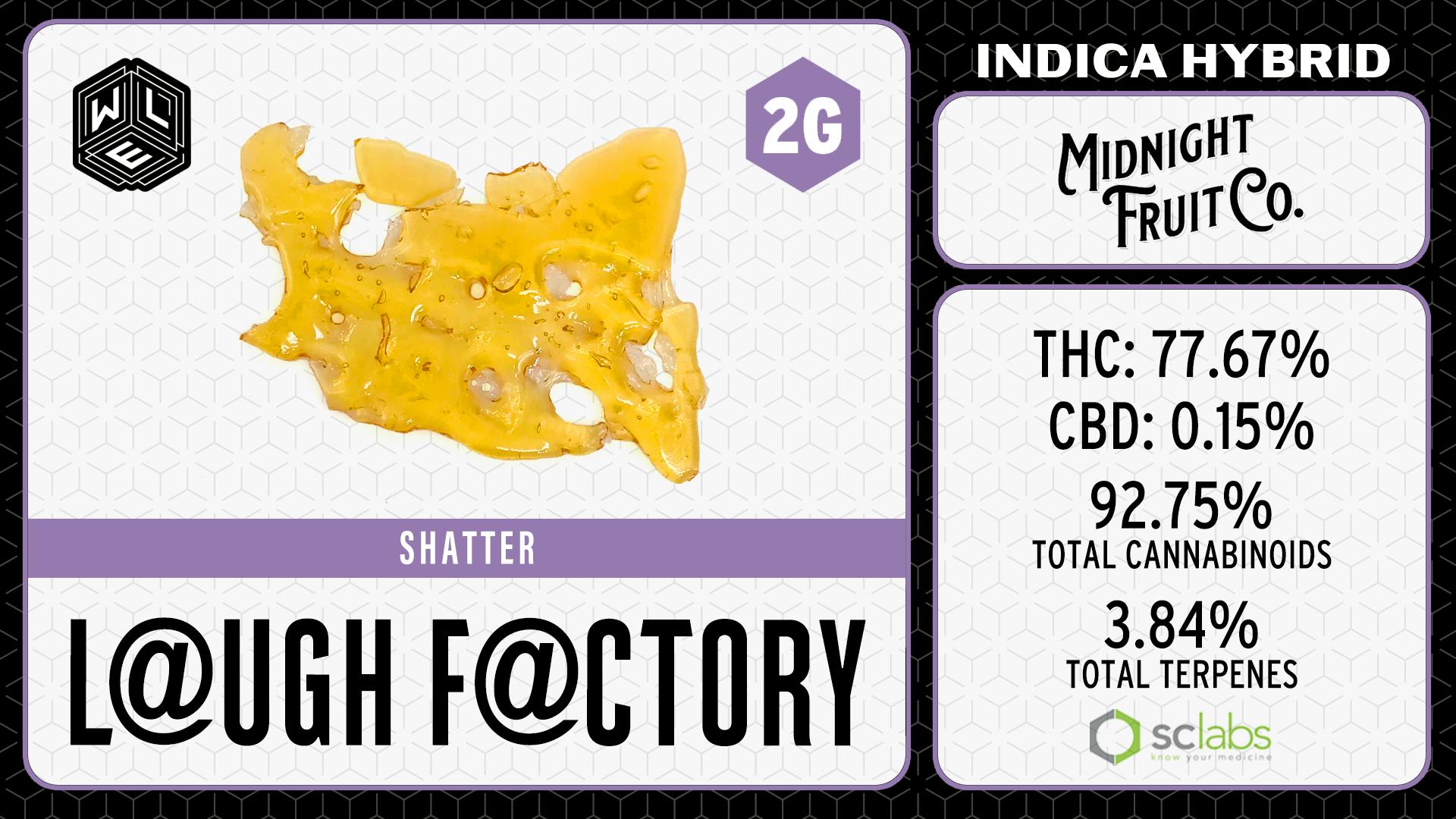 White Label Extracts - WLE | Laugh Factory | Shatter (2g) Indica Hybrid - 1