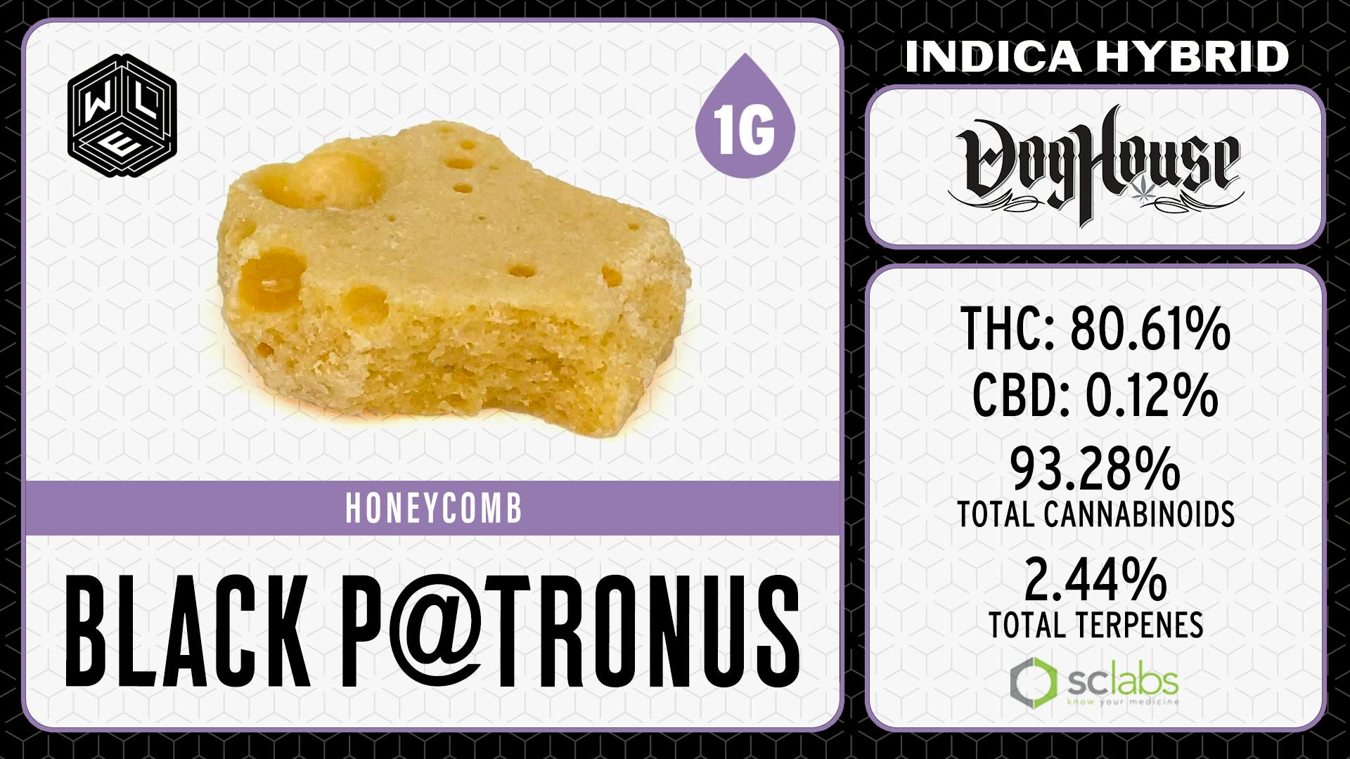 White Label Extracts - WLE | Black Patronus | Honeycomb (1g) Indica Hybrid - 1