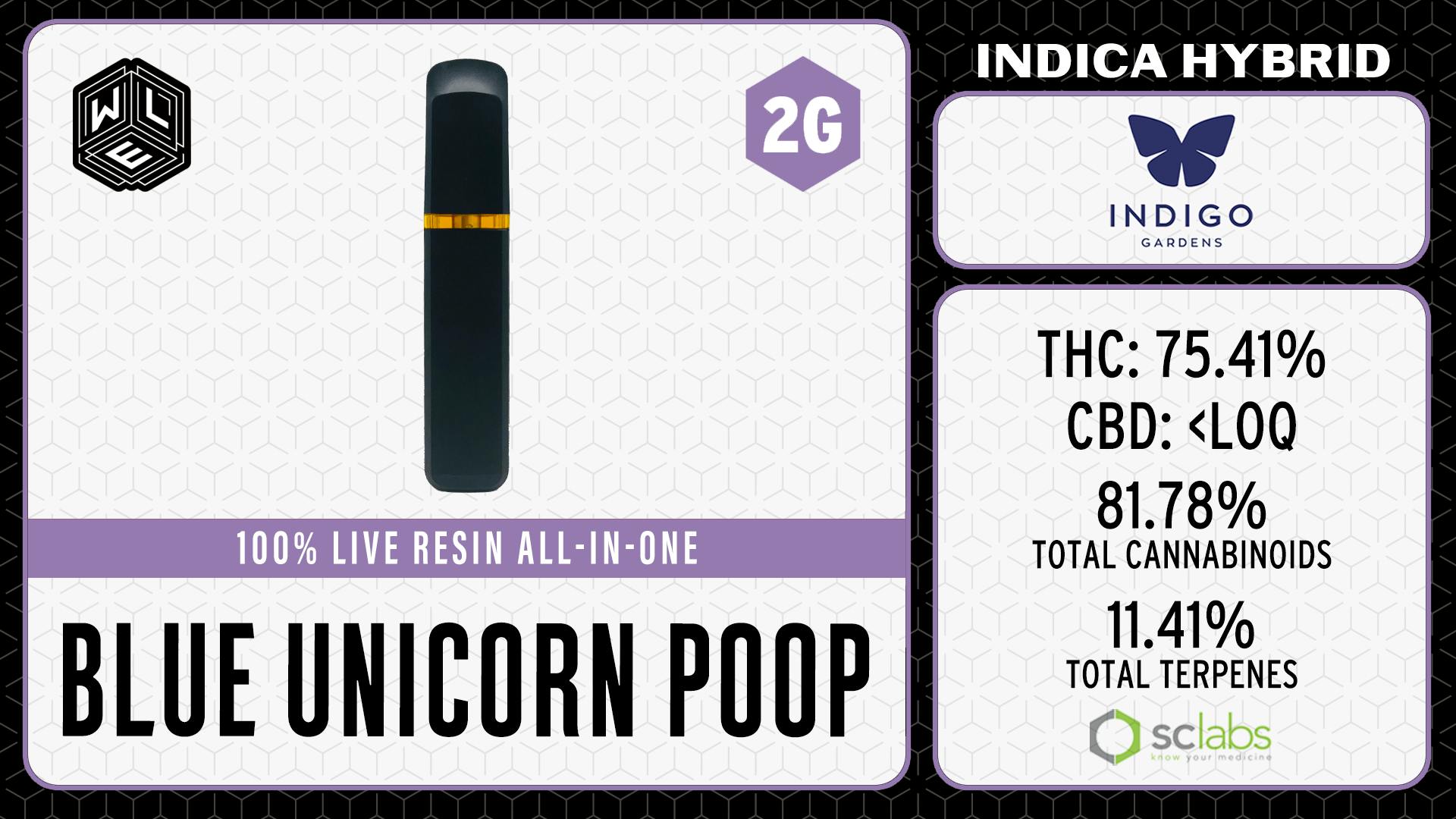 White Label Extracts - WLE | Blue Unicorn Poop | All-In-One Live Resin Cartridge (2g) - 1