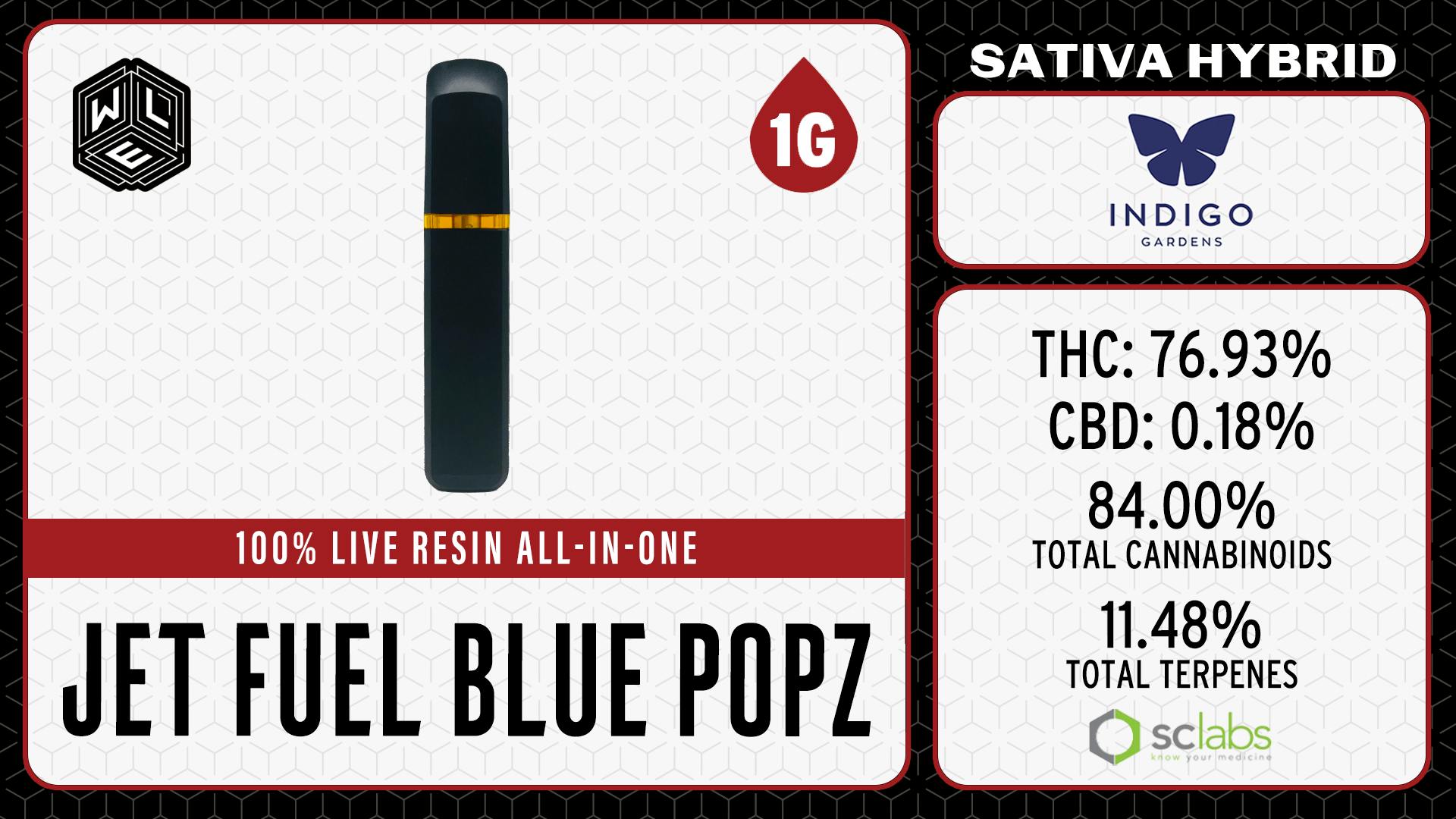 White Label Extracts - WLE | Jet Fuel Blue Pops | All-In-One Live Resin Cartridge (1g) - 1