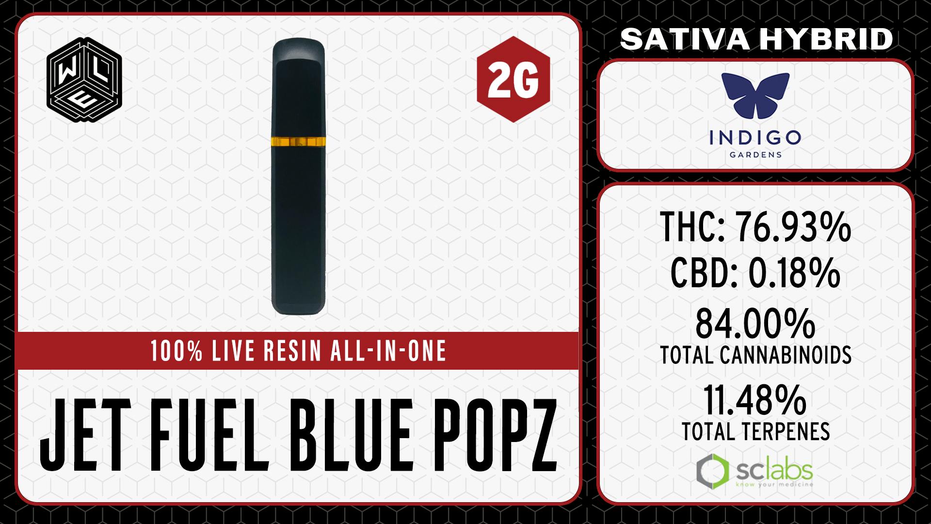 White Label Extracts - WLE | Jet Fuel Blue Pops | All-In-One Live Resin Cartridge (2g) - 1