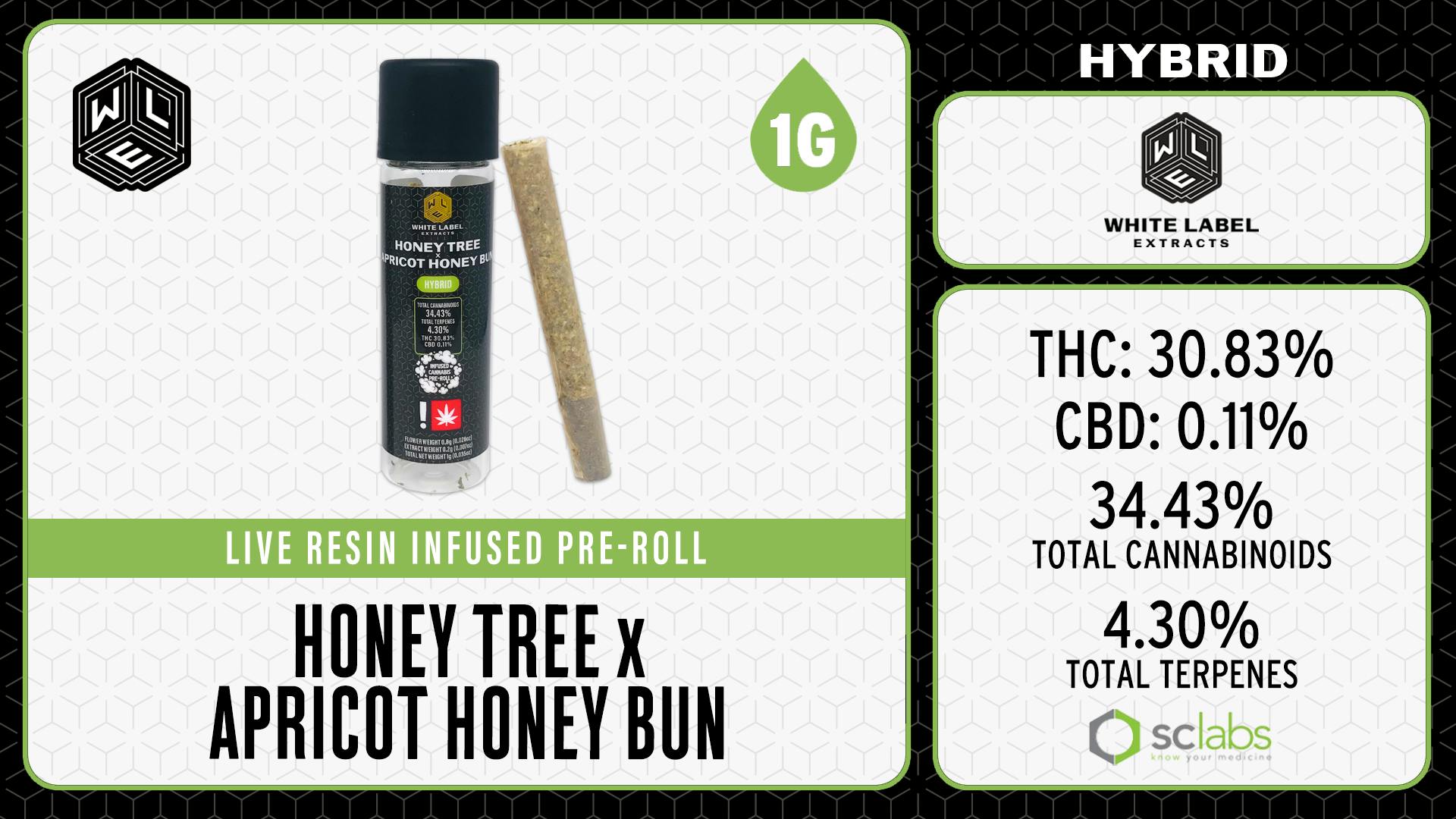 White Label Extracts - WLE | Honey Tree x Apricot Honey Bun | Live Resin Infused Pre-Roll (1g) - 1