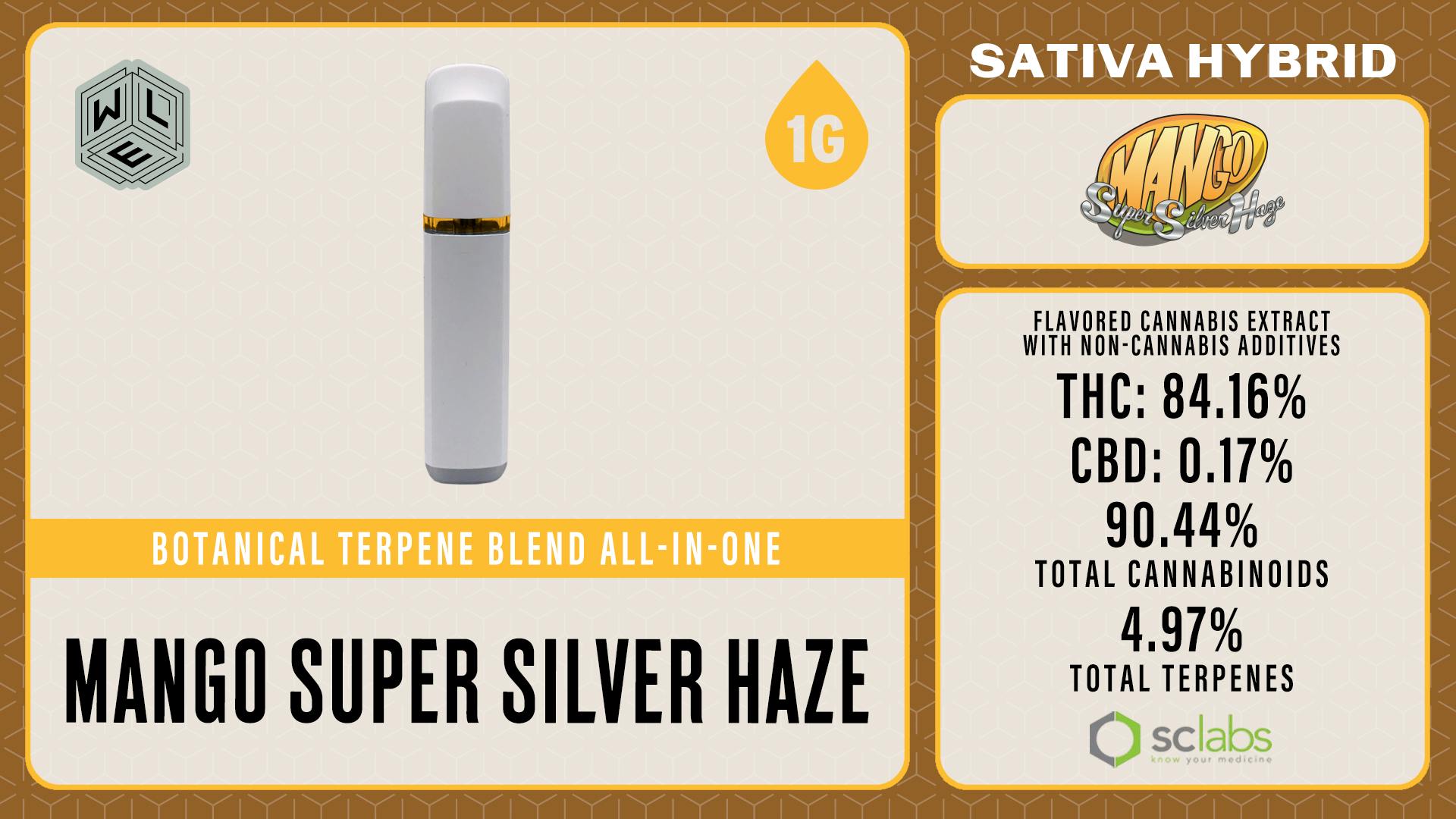 White Label Extracts - WLE | Mango SSH | All-In-One Botanical Terp Blend Cartridge (1g) - 1