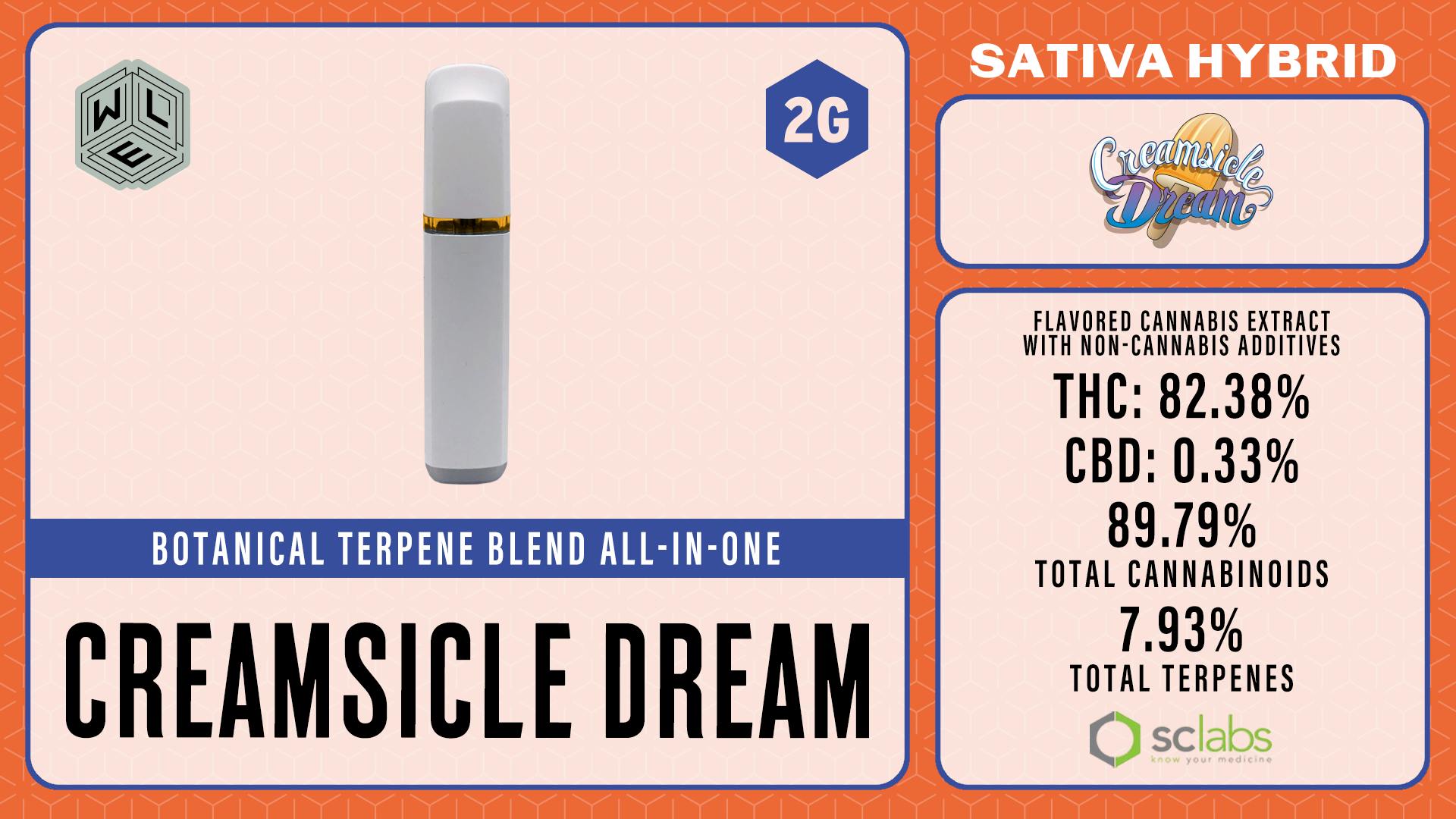 White Label Extracts - WLE | Creamsicle Dream | All-In-One Botanical Terp Blend Cartridge (2g) - 1