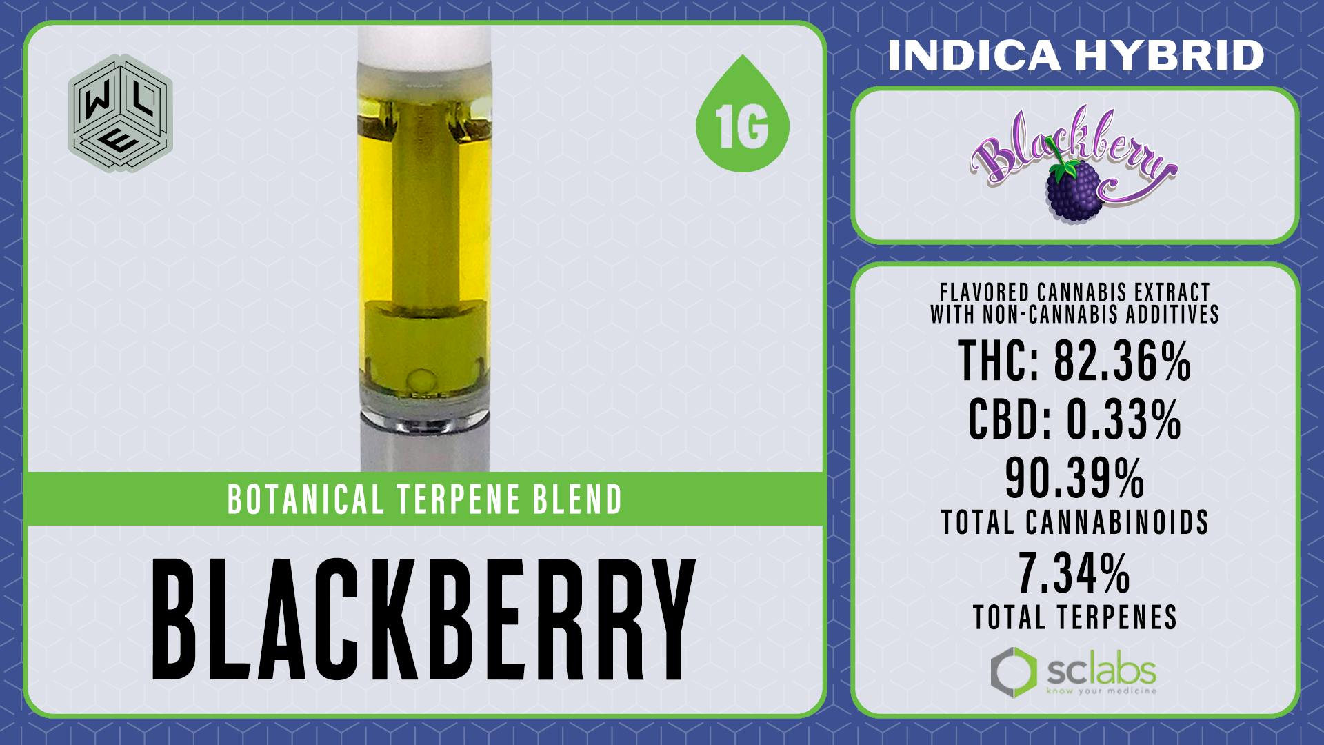 White Label Extracts - WLE | Blackberry Kush BTB | Botanical Terp Blend Cartridge (1g) - 1