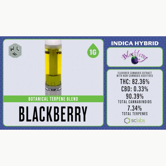 White Label Extracts - WLE | Blackberry Kush BTB | Botanical Terp Blend Cartridge (1g) - 1