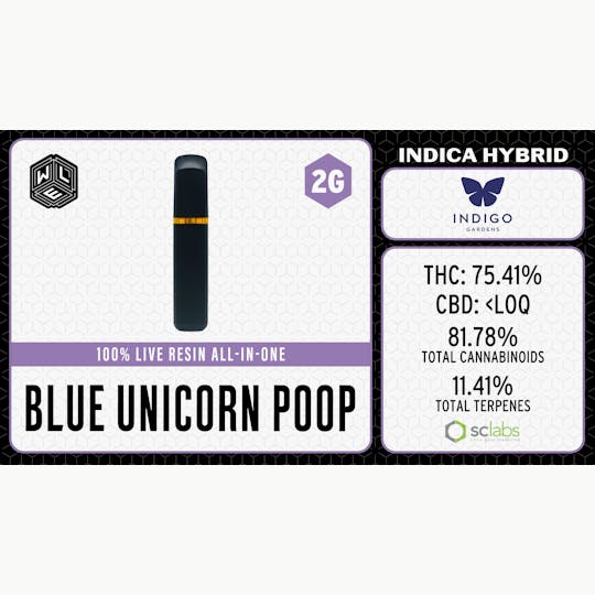 White Label Extracts - WLE | Blue Unicorn Poop | All-In-One Live Resin Cartridge (2g) - 1
