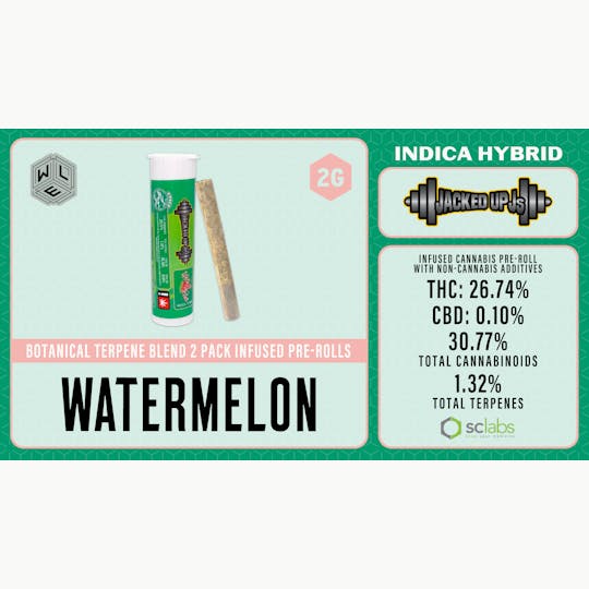 White Label Extracts - WLE | Jacked Up J's Watermelon | Botanical Blend Infused Pre-Roll 2PK (1g) - 1