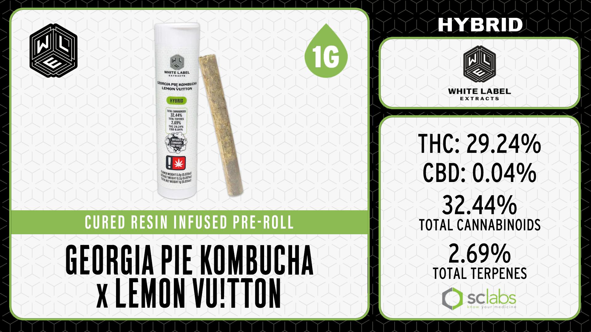 White Label Extracts - WLE | Georgia Pie Kombucha x Lemon Vuitton | Cured Resin Pre-Roll (1g) - 1