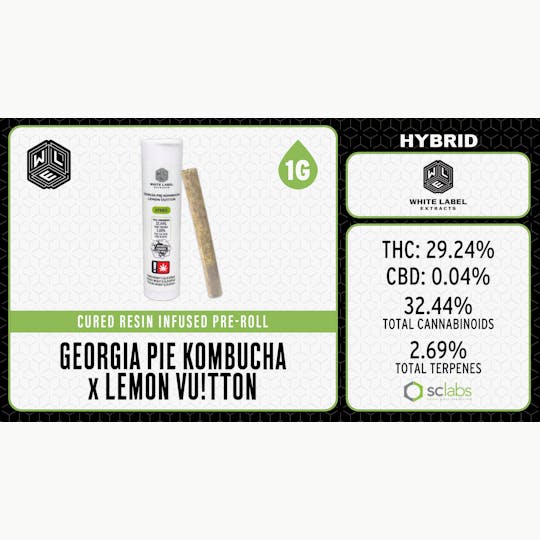 White Label Extracts - WLE | Georgia Pie Kombucha x Lemon Vuitton | Cured Resin Pre-Roll (1g) - 1
