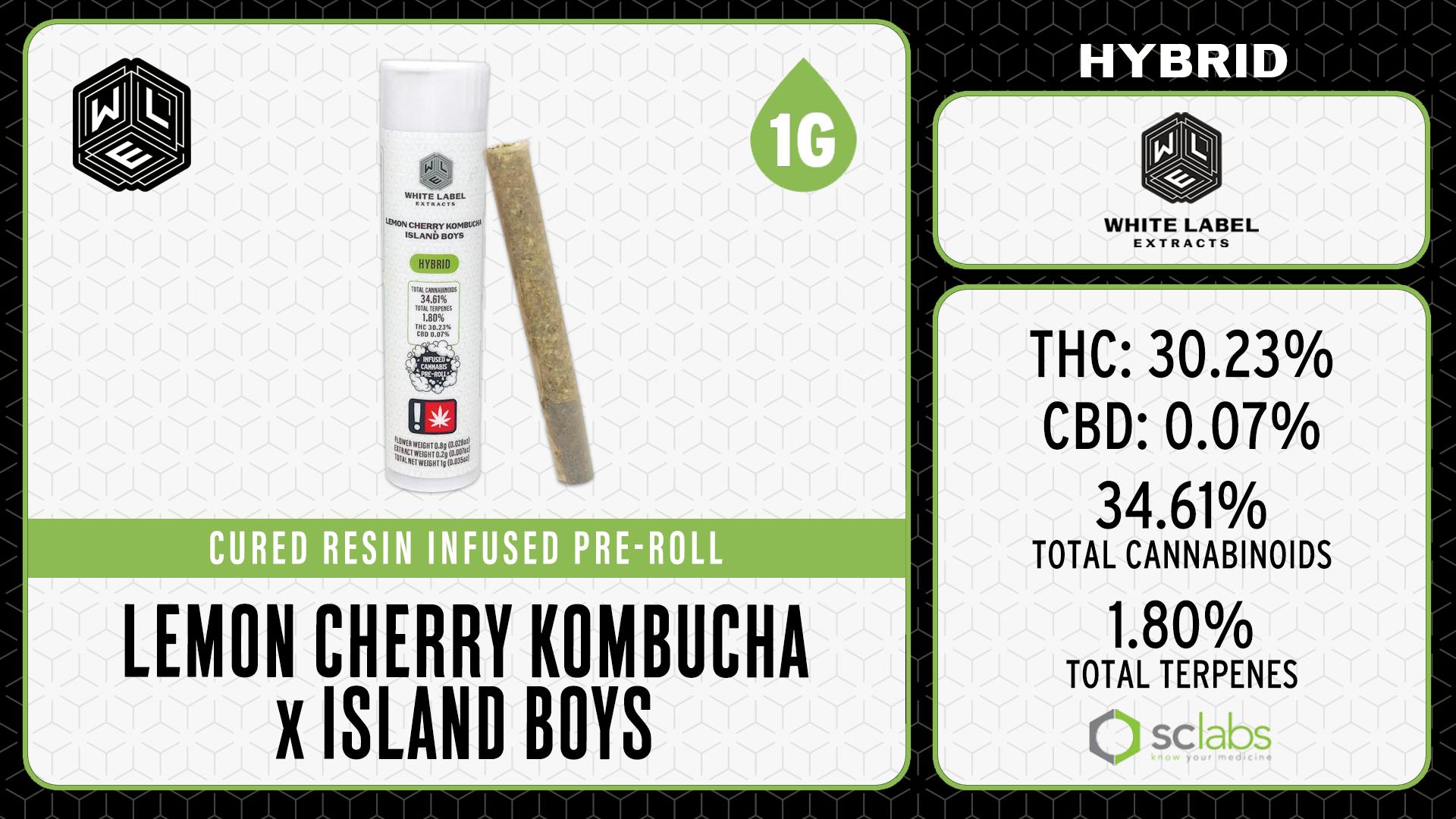 White Label Extracts - WLE | Lemon Cherry Kombucha x Island Boys | Cured Resin Pre-Roll (1g) - 1