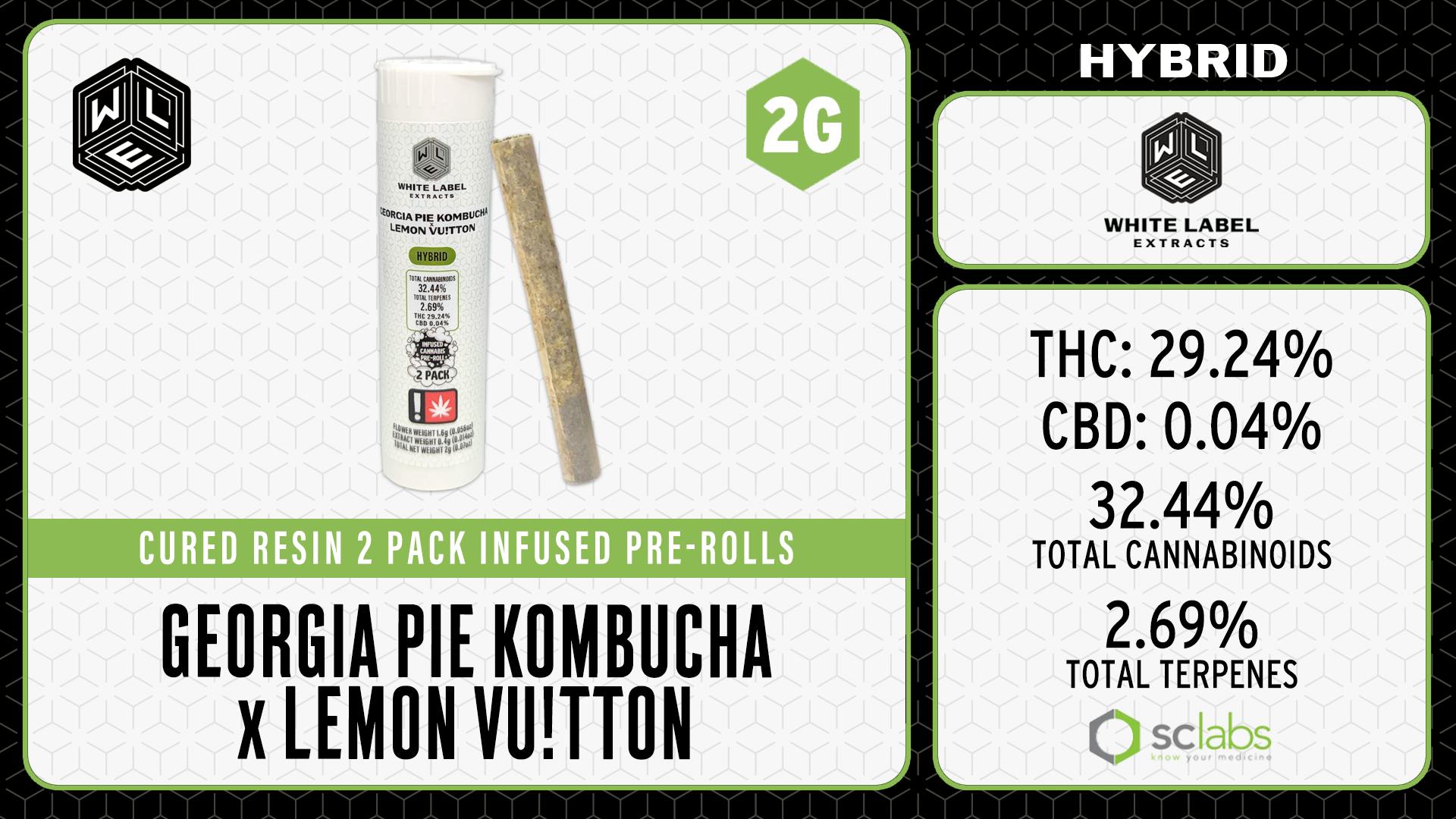 White Label Extracts - WLE | Georgia Pie Kombucha x Lemon Vuitton | Cured Resin Pre-Roll (1g) 2PK - 1