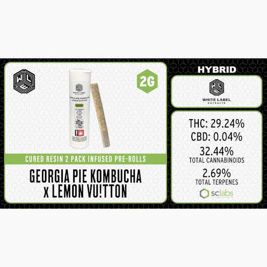 White Label Extracts - WLE | Georgia Pie Kombucha x Lemon Vuitton | Cured Resin Pre-Roll (1g) 2PK - 1