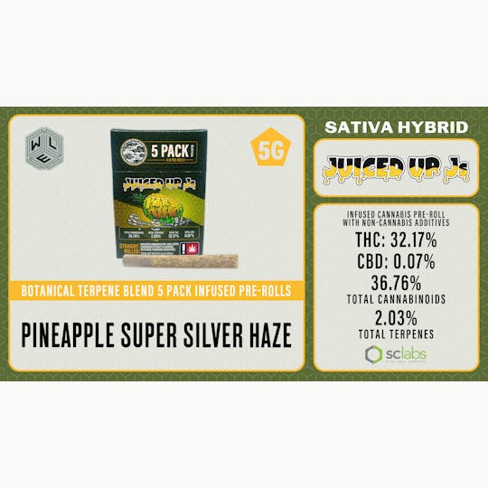 White Label Extracts - WLE | Juiced Up J's Pineapple SSH | Botanical Terpene Pre-Roll (1g) 5PK - 1