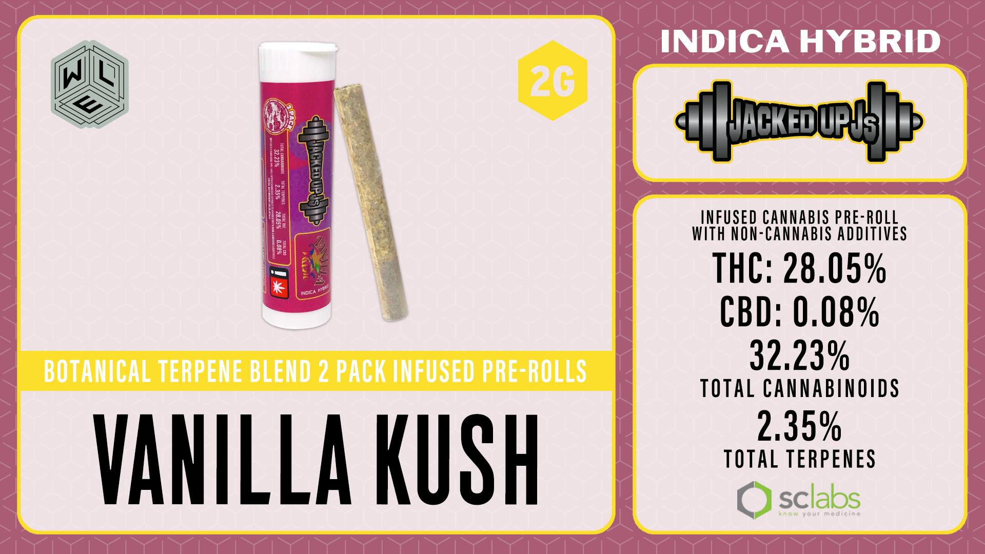 White Label Extracts - WLE | Jacked Up J's Vanilla Kush | Botanical Blend Pre-Roll 2PK (1g) - 1