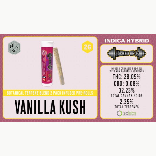 White Label Extracts - WLE | Jacked Up J's Vanilla Kush | Botanical Blend Pre-Roll 2PK (1g) - 1
