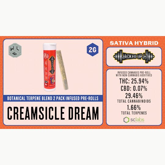 White Label Extracts - WLE | Jacked Up J's Creamsicle Dream | Botanical Blend Pre-Roll 2PK (1g) - 1
