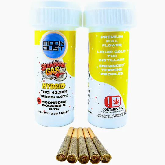MOON DUST - Moon Rock | Strawnana Gas | Infused Joint | 0.7g each | 5pk - 1