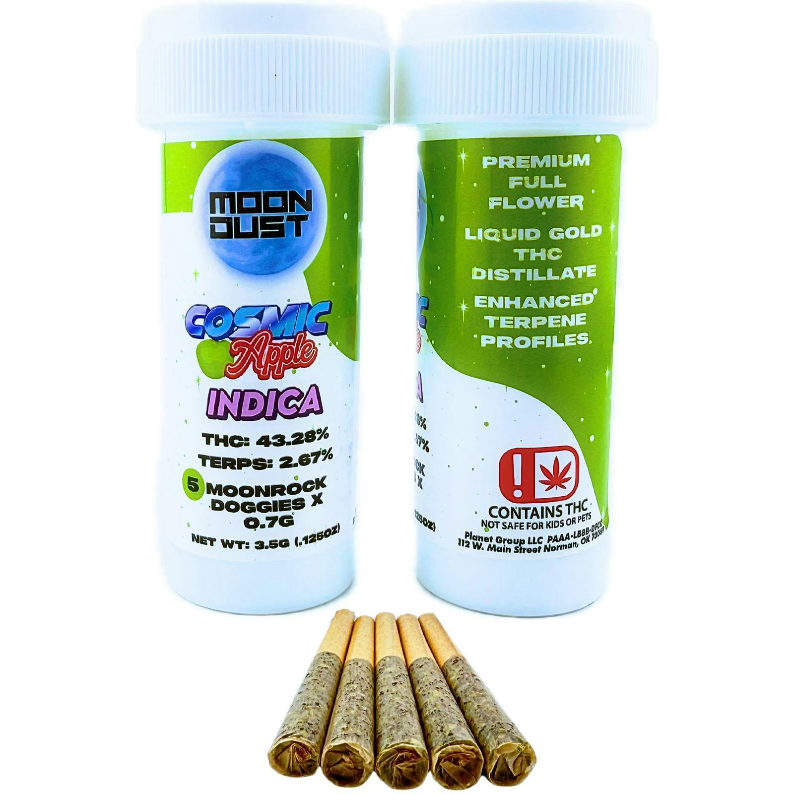 MOON DUST - Moon Rock | Cosmic Apple | Infused Joint | 0.7g each | 5pk - 1