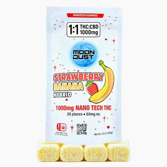 MOON DUST - Moon Dust | Strawberry Banana 1:1 Nano Gummies | 1000mg | 20ct | 50mg/ea - 1