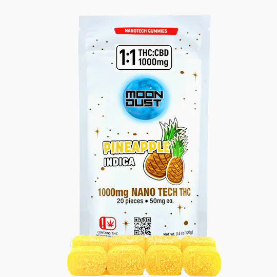 MOON DUST - Moon Dust | Pineapple 1:1 Nano Gummies | 1000mg | 20ct | 50mg/ea - 1