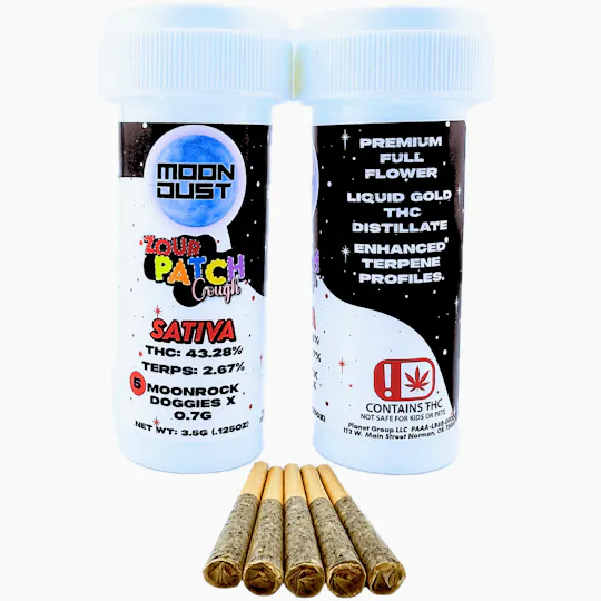 MOON DUST - Moon Rock | Zour Patch Cough | Infused Joint | 0.7g each | 5pk - 1
