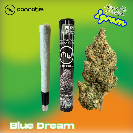 Nu Cannabis Brand - NuCannabis - Blue Dream 2g GLASS TIP Pre-Roll - INDOOR PREMIUM FLOWER - 1