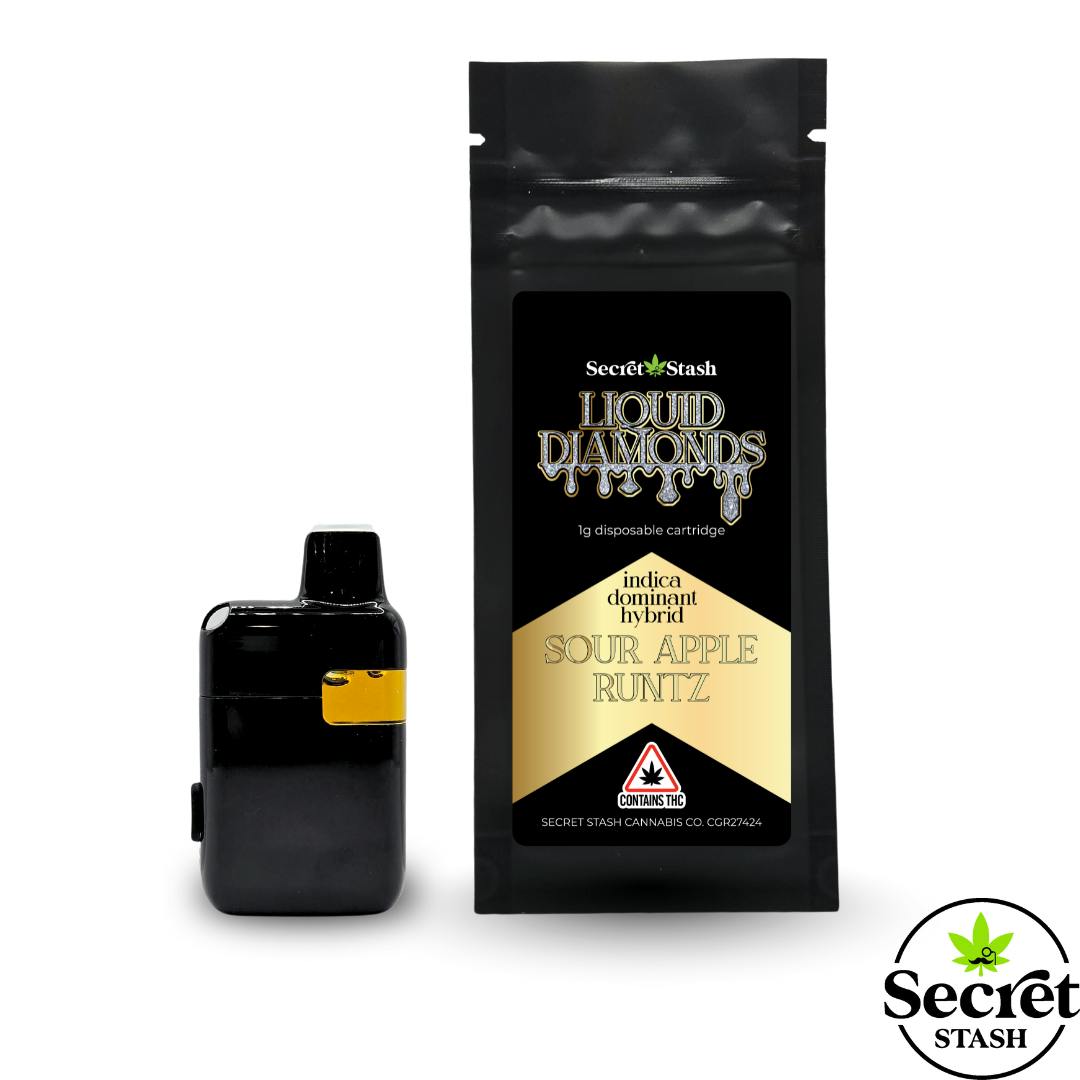 Secret Stash - Secret Stash | Disposable Cart | Liquid Diamonds | Sour Apple Runtz | 1g - 1